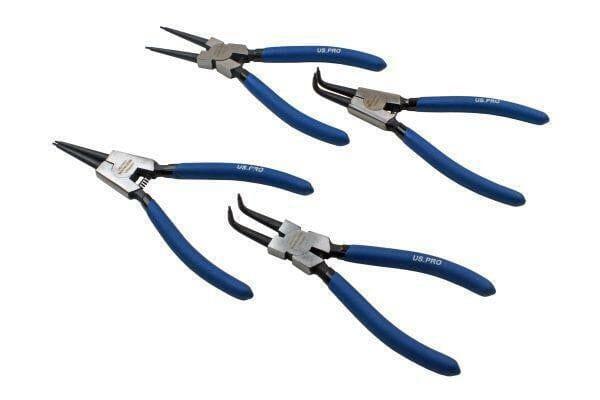 US PRO Tools 4 Piece 7" Circlip Pliers Set - Internal External Bent & Straight 2256 - Tools 2U Direct SW