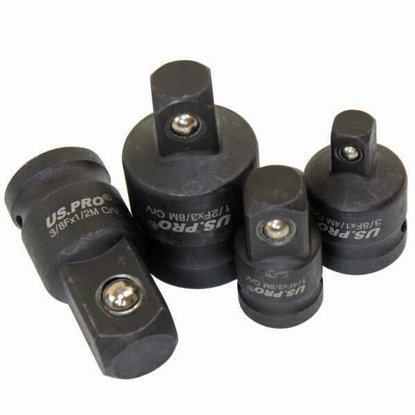 US PRO Tools 4 Piece Impact Adaptor Set 1/4" 3/8" 1/2" step up/down reducer 3504 - Tools 2U Direct SW