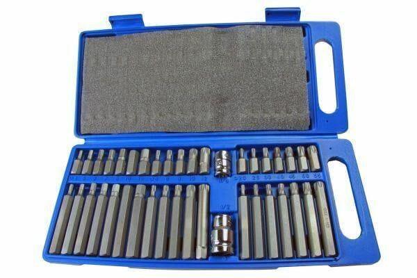 US PRO Tools 40pc Torx/Spline & Hex Bit 10mm 3/8" & 1/2" Drive Bit Holder Set 2200 - Tools 2U Direct SW