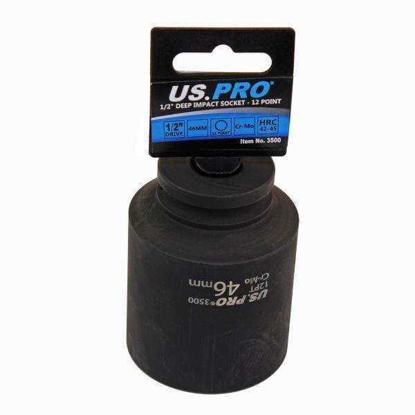 US PRO Tools 46mm 1/2" dr 12 Point Deep Impact Socket 85mm Long 3500 - Tools 2U Direct SW