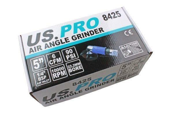 US PRO Tools 5" 125mm Air Angle Grinder Grinding 10,000 RPM & Disc 8425 - Tools 2U Direct SW