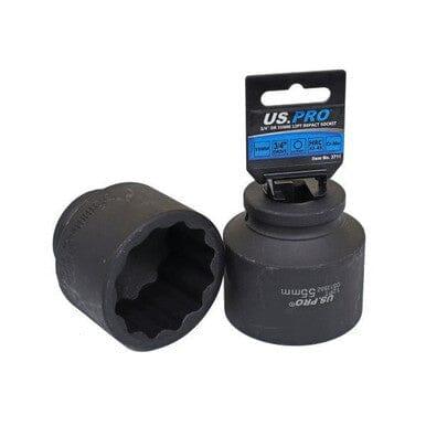 US PRO Tools 55mm 3/4" DR 12 Point Impact Socket 3711 - Tools 2U Direct SW