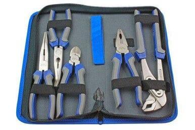 US PRO Tools 5pc Pliers Set In case combination long bent nose side cutters water pump 1821 - Tools 2U Direct SW