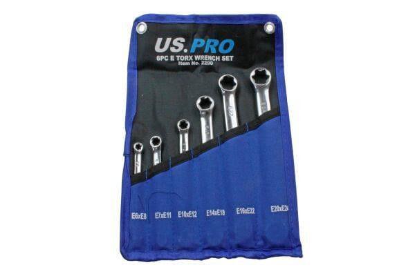 US PRO Tools 6pc E-Torx / Female Torx Star Wrench Spanner Set E6 - E24 2290 - Tools 2U Direct SW