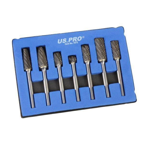 US PRO Tools 7pc 6mm Carbide Burr Set Burrs Tungsten Steel Hole enlarger 7072 - Tools 2U Direct SW