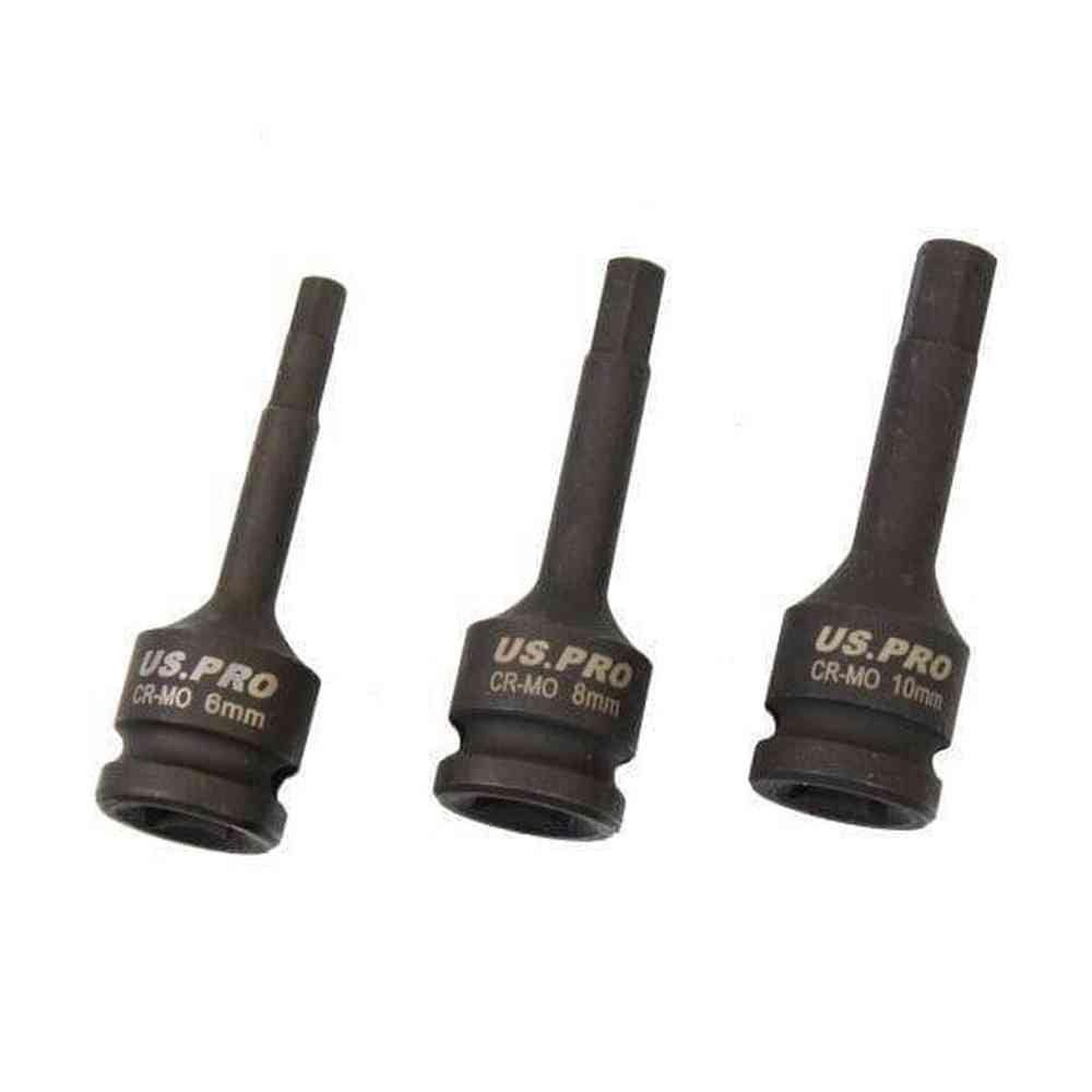 US PRO Tools 8 Piece 1/2" Drive Impact Hex Bit Socket Set H5 - H19 EVA Foam 3845 - Tools 2U Direct SW