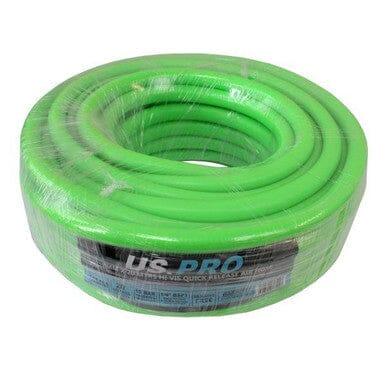 US PRO Tools 8MM X 20 Meters HI VIS Green Hybrid Quick Release Air Hose 8244 - Tools 2U Direct SW