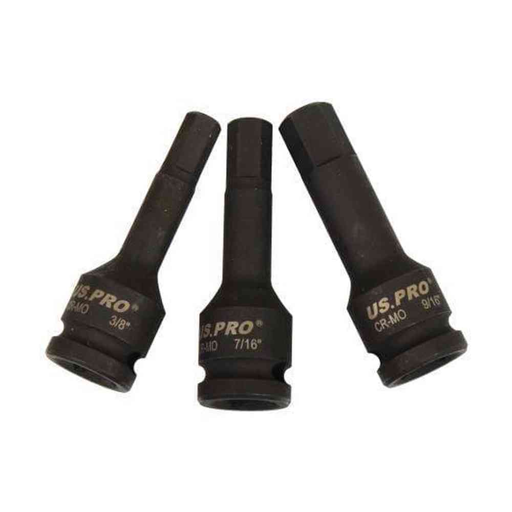 US PRO Tools 8pc 1/2" SAE Impact Hex Allen Bit Sockets 1/4" - 3/4" Imperial 3387 - Tools 2U Direct SW