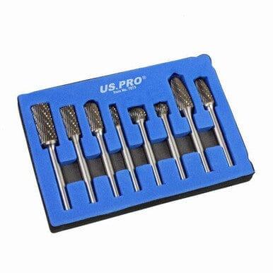 US PRO Tools 8pc 6mm Carbide Burr Set Burrs Tungsten Steel Hole enlarger 7073 - Tools 2U Direct SW