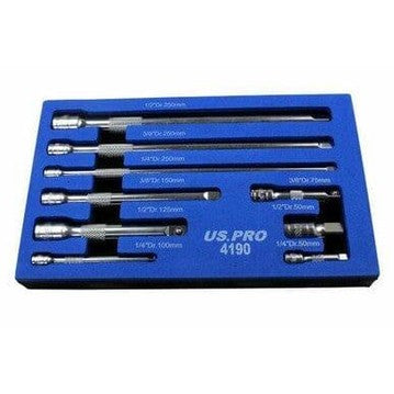US PRO Tools 9pc 1/4" 3/8" 1/2" Dr Extension Bar Set, Sockets bars 4190 - Tools 2U Direct SW