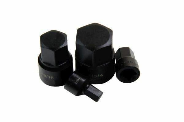 US PRO Tools 9pc 1/4" 3/8" Dr Stubby Short Impact Hex Allen Bit Imperial Sockets 3379 - Tools 2U Direct SW