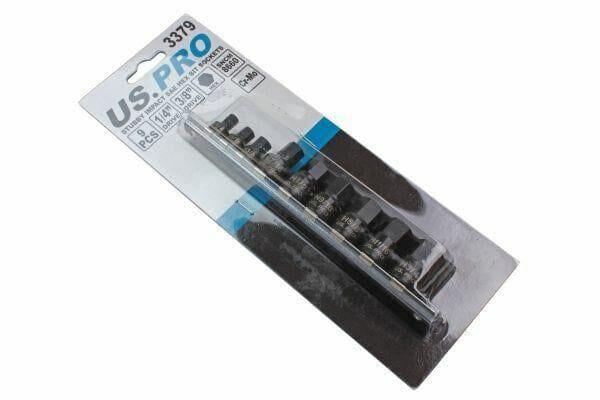 US PRO Tools 9pc 1/4" 3/8" Dr Stubby Short Impact Hex Allen Bit Imperial Sockets 3379 - Tools 2U Direct SW