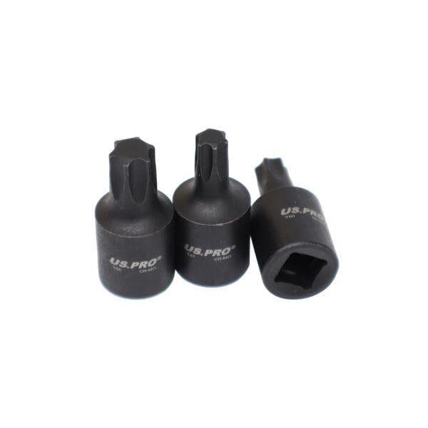 US PRO TOOLS 9pc 3/8" Dr Impact Star Torx Bit Sockets T20 - T55 3999 - Tools 2U Direct SW