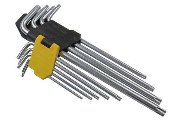 US PRO Tools 9pc Extra Long Tamper Proof Torx Star Key Set T10 - T50 2