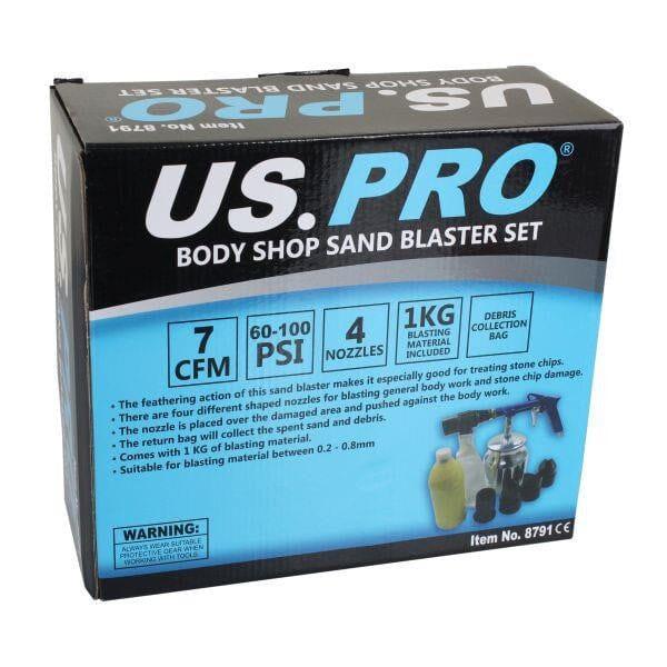 US PRO Tools Body Shop Sand Blaster Set With 4 Nozzles Air Sandblasting 8791 - Tools 2U Direct SW