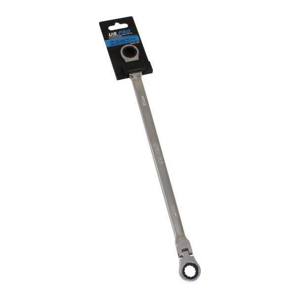 US PRO Tools Extra Long Double Ended Flex-Head Ratchet Spanner 14 & 15mm x 375mm 3870 - Tools 2U Direct SW