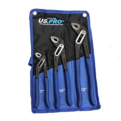 US PRO Tools Heavy Duty 3pc Water Pump Pliers Set 2298 - Tools 2U Direct SW