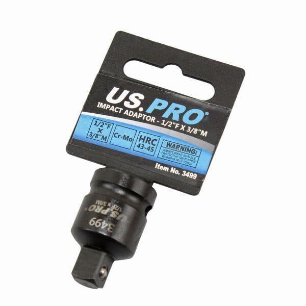 US PRO Tools Impact Socket Adaptor Step Up Adapter 1/2" Inch F to 3/8" Inch M 3499 - Tools 2U Direct SW