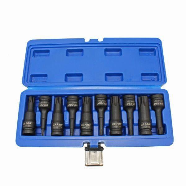 US PRO Tools Impact TORX Star Socket Set 1/2" Drive LARGE TORX T30 - T100 3638 - Tools 2U Direct SW