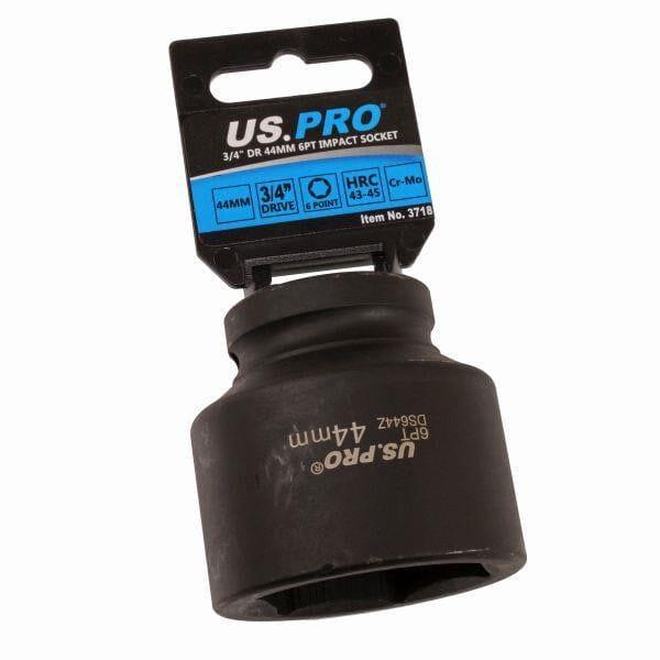 US PRO Tools Single 3/4" DR 44mm 6 Point Impact Socket 3718 - Tools 2U Direct SW