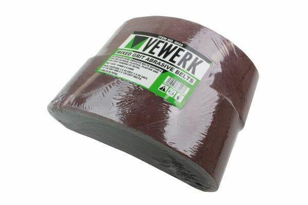 VEWERK 20 Mixed Grit Sanding Belts 610mm x 100mm 60 80 100 120 Grit 9028 - Tools 2U Direct SW