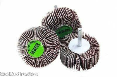VEWERK BY BERGEN 60mm x 25mm Flap Wheel 40 Grit x 10pc B2112 - Tools 2U Direct SW