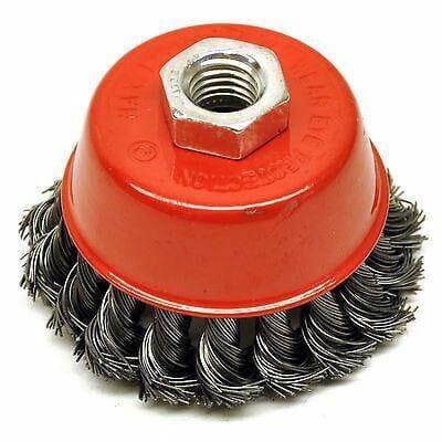 VEWERK (BY BERGEN) 75mm M14 TWIST CUP KNOT STEEL WIRE BRUSH B2101 - Tools 2U Direct SW