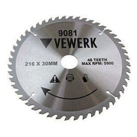 VEWERK TCT Circular Saw Blade 216mm x 30mm x 48T fits Festool , Makita 9081 - Tools 2U Direct SW