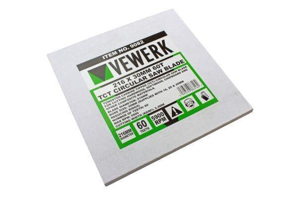 VEWERK TCT Circular Saw Blade 216mm x 30mm x 60T fits Festool , Makita 9082 - Tools 2U Direct SW