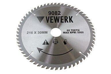 VEWERK TCT Circular Saw Blade 216mm x 30mm x 60T fits Festool , Makita 9082 - Tools 2U Direct SW