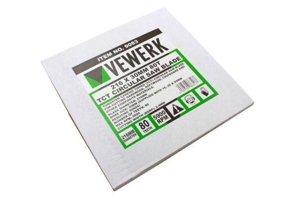 VEWERK TCT Circular Wood Saw Blade 216 X 30MM 80T Fits Festool, Makita 9083 - Tools 2U Direct SW