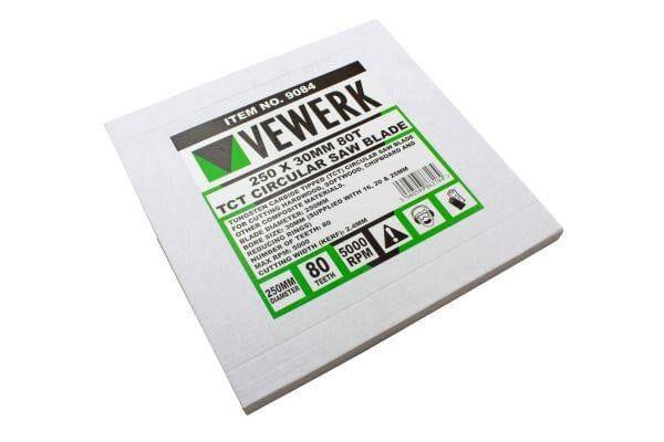 VEWERK TCT Circular Wood Saw Blade 250 X 30MM 80T Fits Festool, Makita 9084 - Tools 2U Direct SW